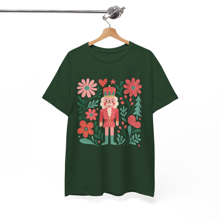 Boho Floral Nutcracker Holiday Christmas Preppy Festive T-shirt S-5XL