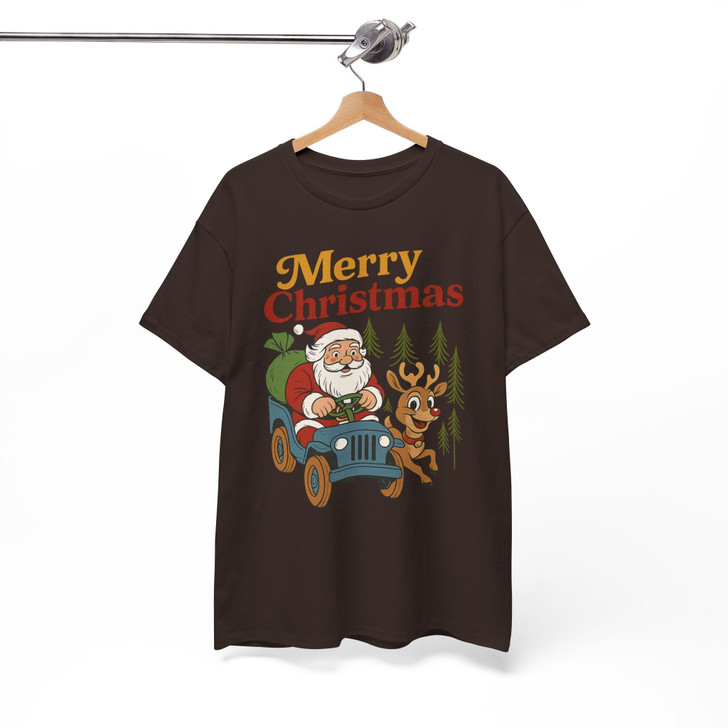 Merry Santa Preppy Vintage Holiday Christmas Clipart T-shirt S-5XL