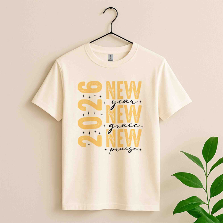 Christian New Year 2026 New Grace New Praise Religious NYE T-shirt S-5XL