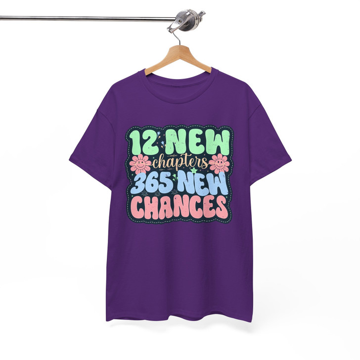 Retro 12 New Chapters Groovy 365 New Chances Aesthetic New Year T-shirt S-5XL