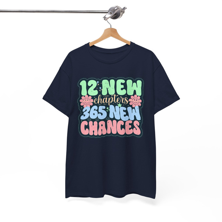 Retro 12 New Chapters Groovy 365 New Chances Aesthetic New Year T-shirt S-5XL