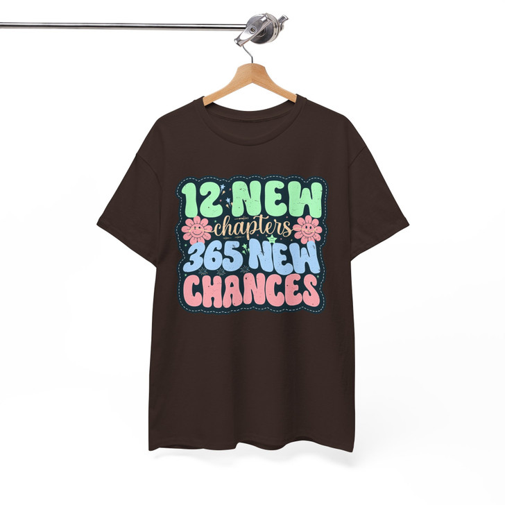 Retro 12 New Chapters Groovy 365 New Chances Aesthetic New Year T-shirt S-5XL