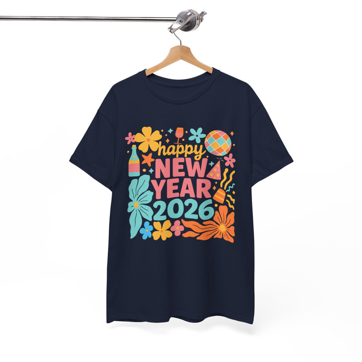 Happy New Year 2026 Retro Festive Holiday Outfit T-shirt S-5XL