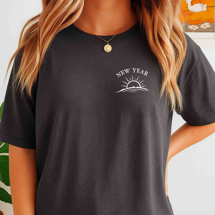 Minimalist New Year Sunrise Simple Holiday Crewneck Aesthetic T-shirt S-5XL