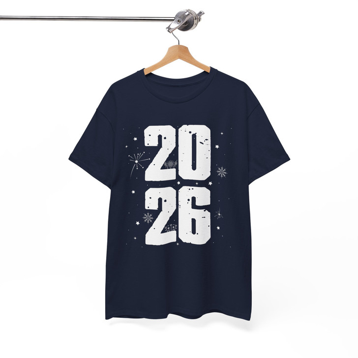 Fireworks 2026 New Year Bold Celebration Minimalist T-shirt S-5XL