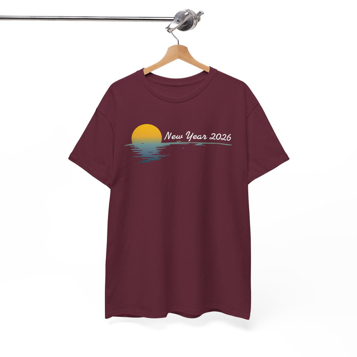 New Year 2026 Sunrise Beach Sunset Aesthetic Holiday T-shirt S-5XL