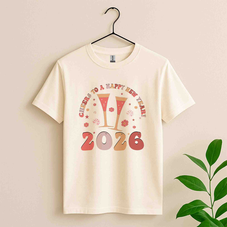 Cheers to 2026 New Year Champagne Toast Festive T-shirt S-5XL