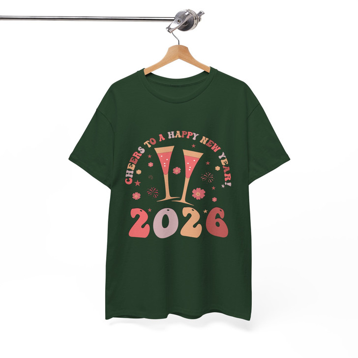 Cheers to 2026 New Year Champagne Toast Festive T-shirt S-5XL