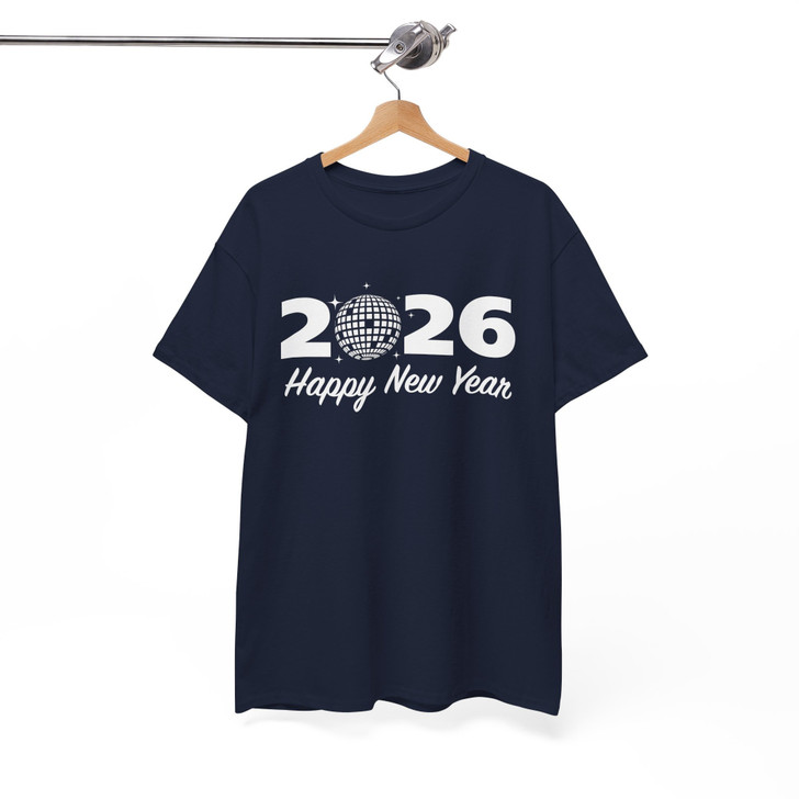 Happy New Year 2026 Disco Ball Retro Festive Sand T-shirt S-5XL