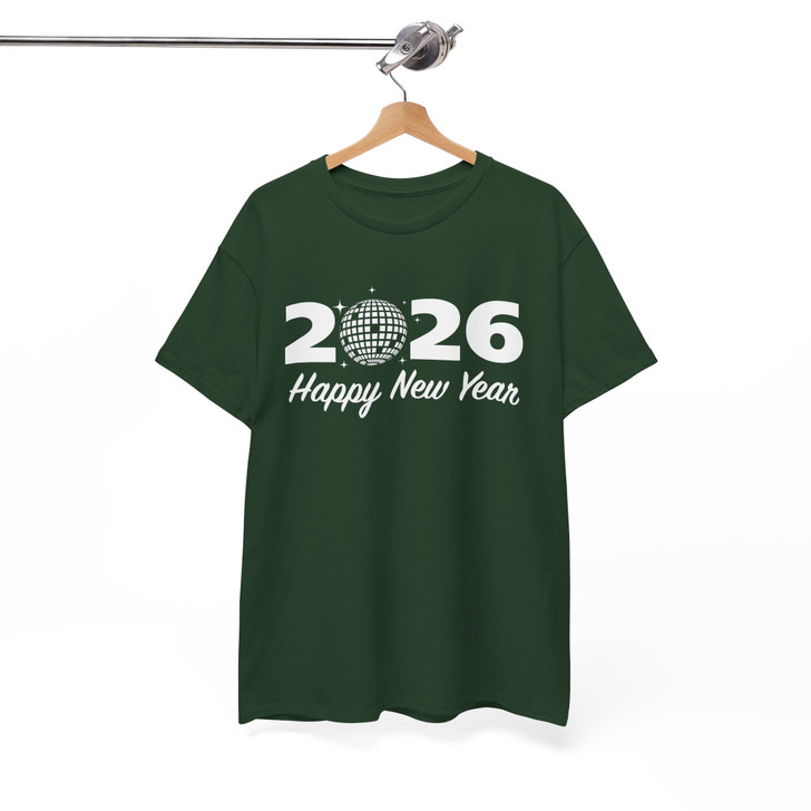 Happy New Year 2026 Disco Ball Retro Festive Sand T-shirt S-5XL