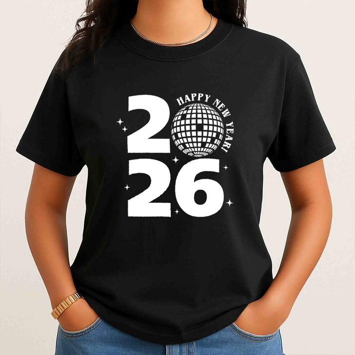 2026 Cheers Time Disco Ball New Year Adults T-shirt S-5XL