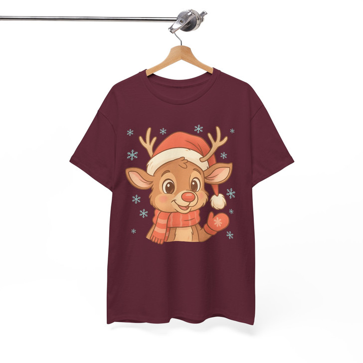 Cute Christmas Reindeer Festive Baby Reindeer Crewneck T-shirt S-5XL