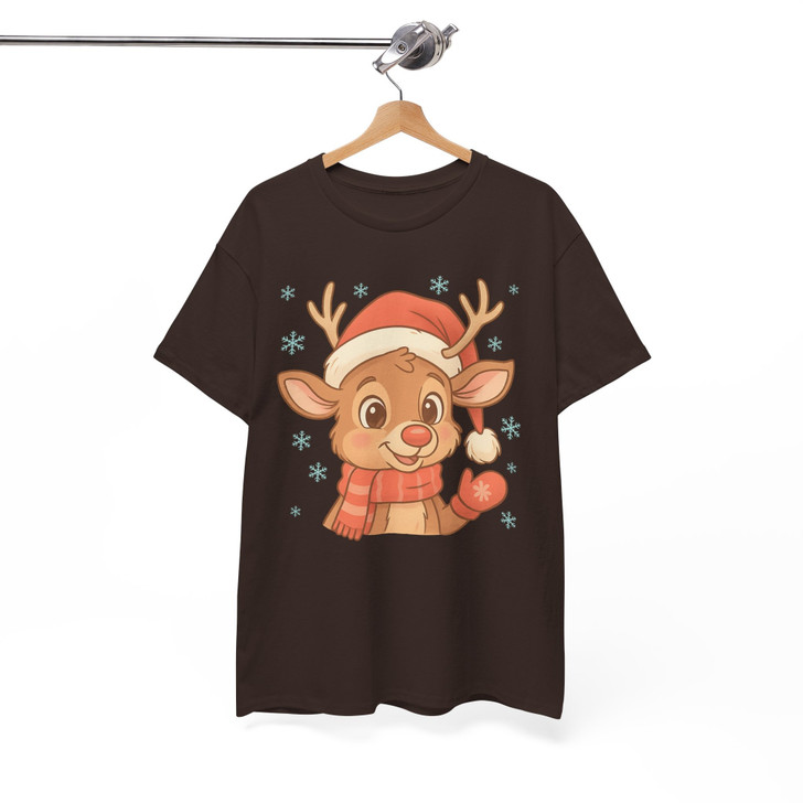 Cute Christmas Reindeer Festive Baby Reindeer Crewneck T-shirt S-5XL