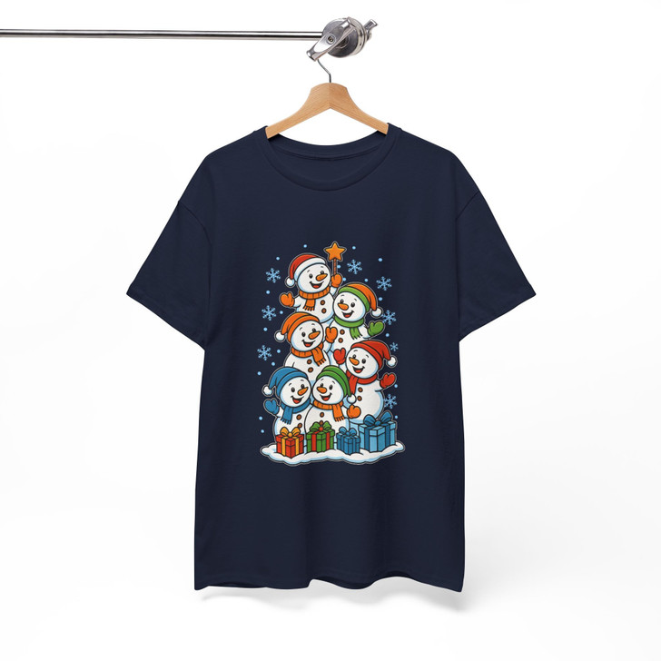Festive Snowman Stack Cute Winter Wonderland Holiday T-shirt S-5XL