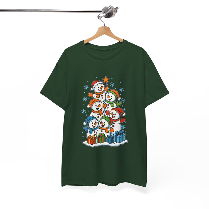 Festive Snowman Stack Cute Winter Wonderland Holiday T-shirt S-5XL
