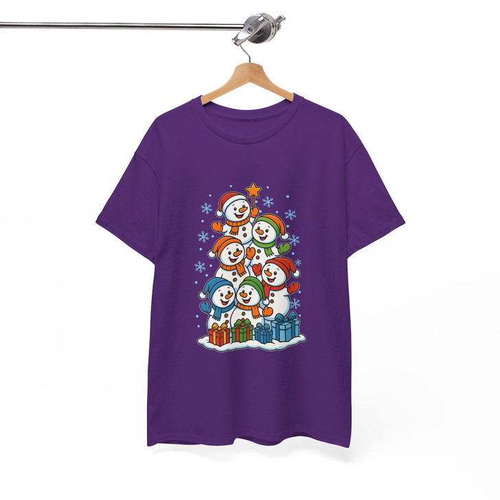 Festive Snowman Stack Cute Winter Wonderland Holiday T-shirt S-5XL