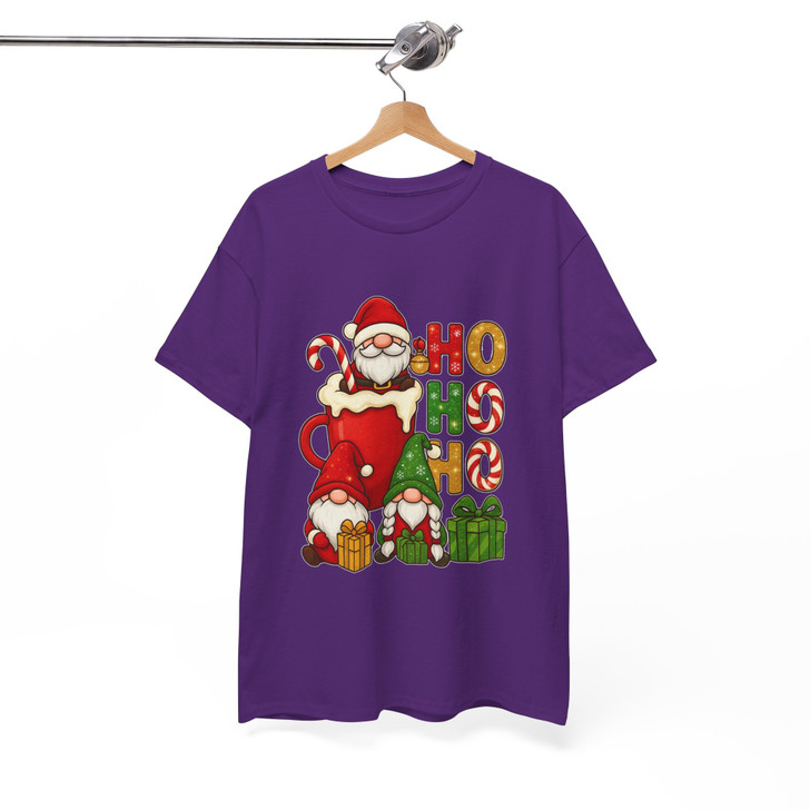 Santa Cocoa and Gnomes Ho Ho Ho Holiday Mug Crewneck Festive T-shirt S-5XL