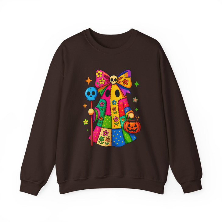 Pink Glitter Ghost Retro Girly Halloween Coquette Sweatshirt S-5XL