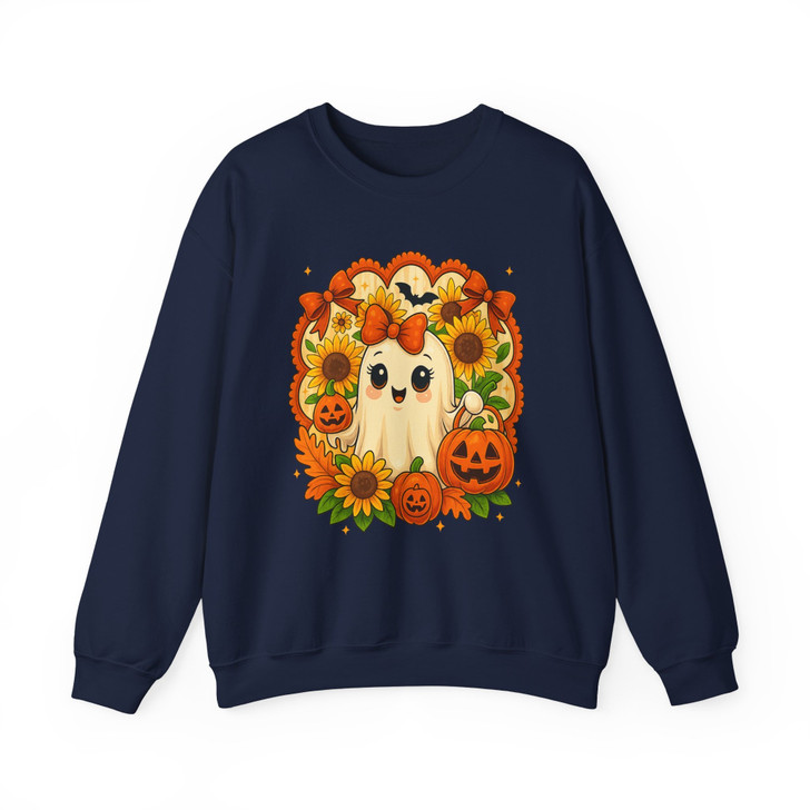 Coquette Cute Ghost Fall Halloween Sublimation Sweatshirt S-5XL