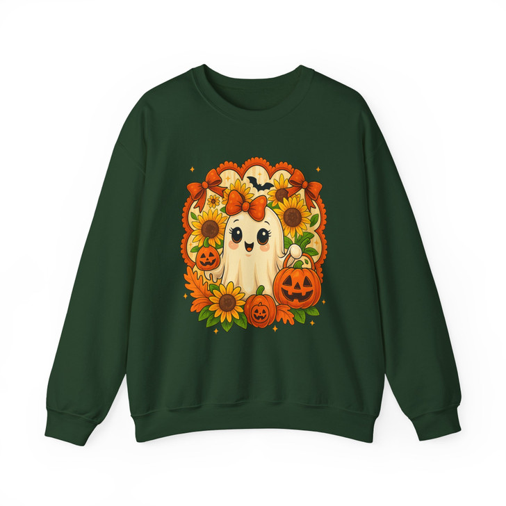 Coquette Cute Ghost Fall Halloween Sublimation Sweatshirt S-5XL