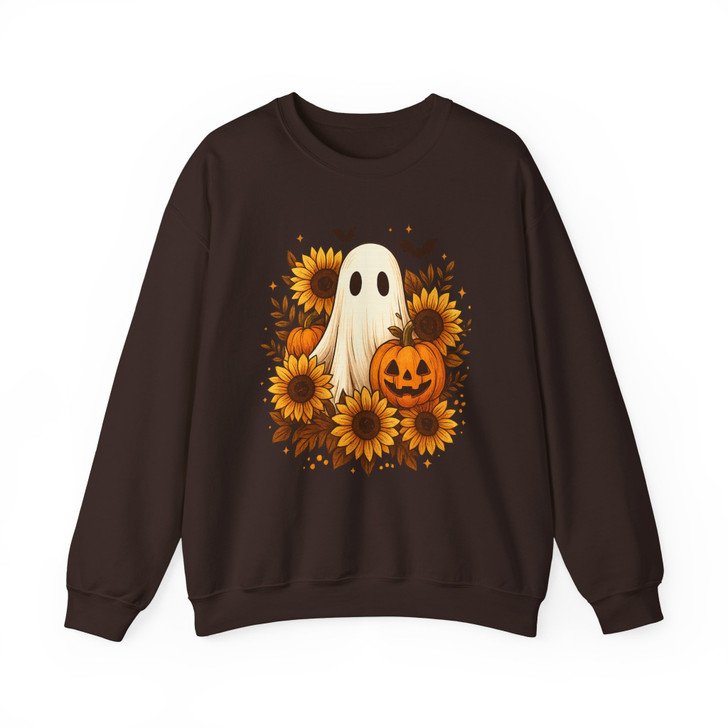 Original Spooky Ghost Autumn Pumpkin Watercolor Sweatshirt S-5XL