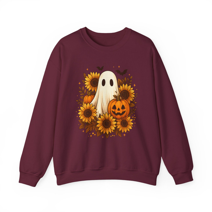 Original Spooky Ghost Autumn Pumpkin Watercolor Sweatshirt S-5XL
