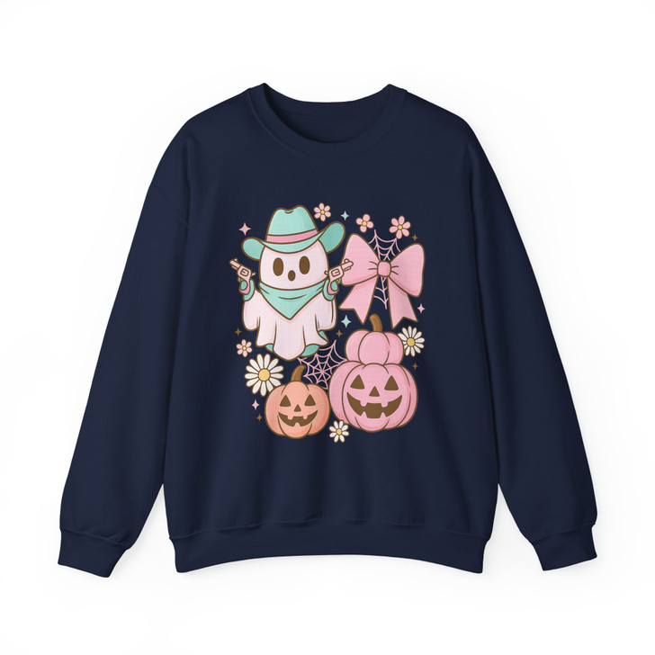 Adorable Halloween Cat Spooky Pumpkin Fall Sweatshirt S-5XL
