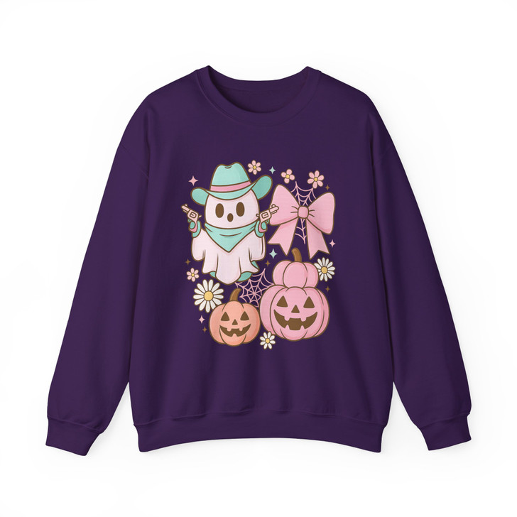 Adorable Halloween Cat Spooky Pumpkin Fall Sweatshirt S-5XL