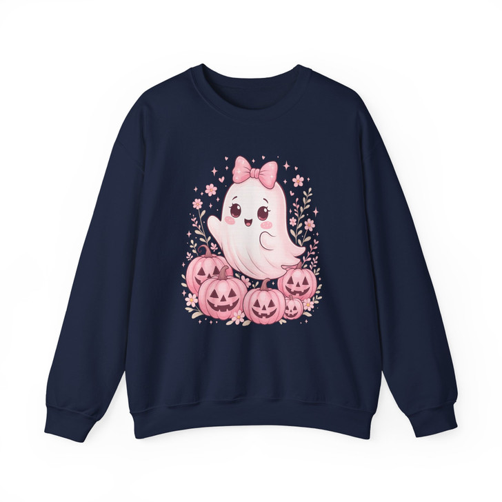 Pink Halloween Ghost Coquette Fall Design Sweatshirt S-5XL