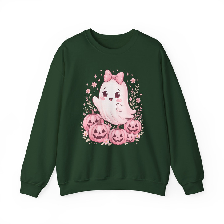Pink Halloween Ghost Coquette Fall Design Sweatshirt S-5XL