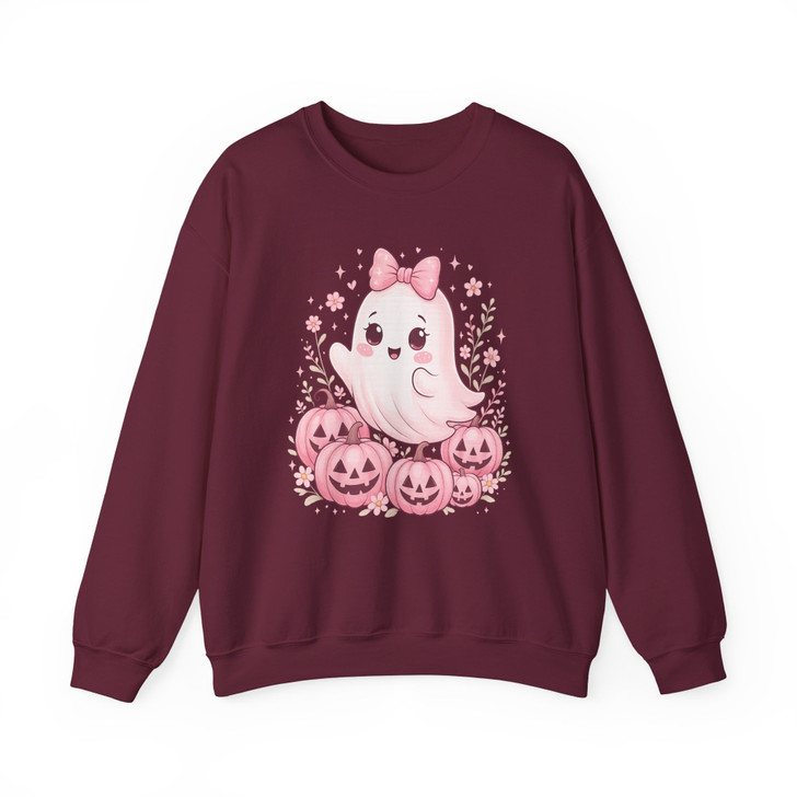 Pink Halloween Ghost Coquette Fall Design Sweatshirt S-5XL