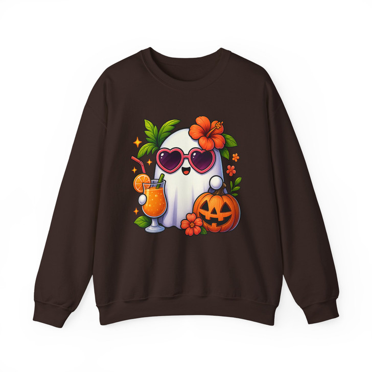 Cute Summer Ghost Kawaii Tropical Halloween Sweatshirt S-5XL