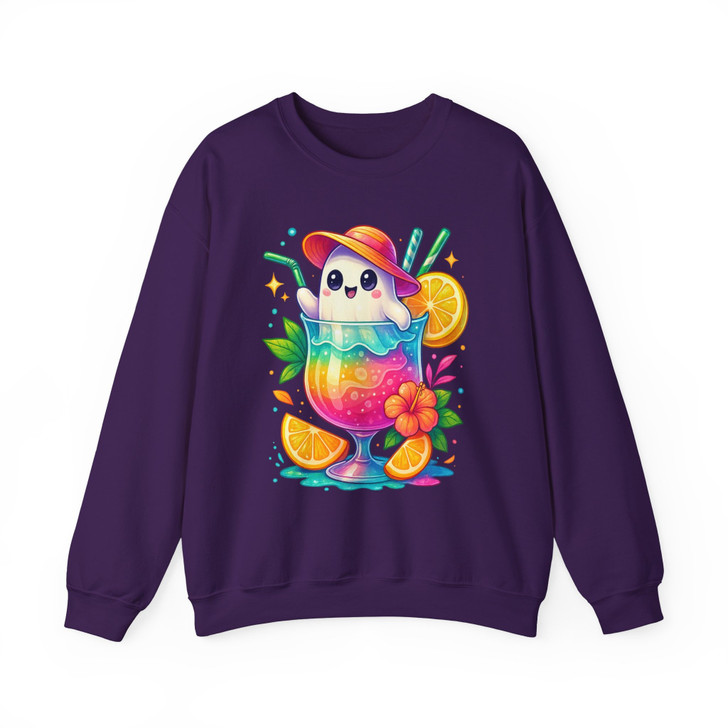 Ghost Tropical Drink Funny Summer Halloween Sweatshirt S-5XL