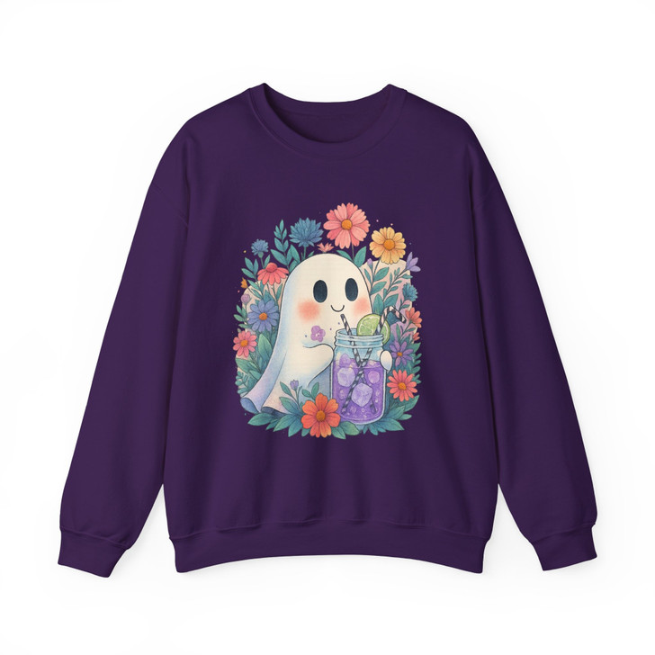 Retro Summerween Ghost Halloween Cocktail Sweatshirt S-5XL