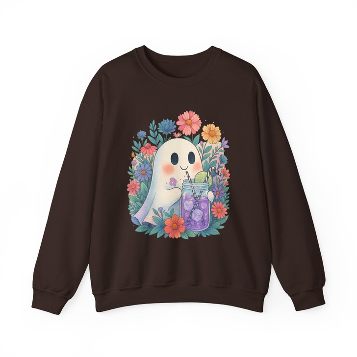 Retro Summerween Ghost Halloween Cocktail Sweatshirt S-5XL