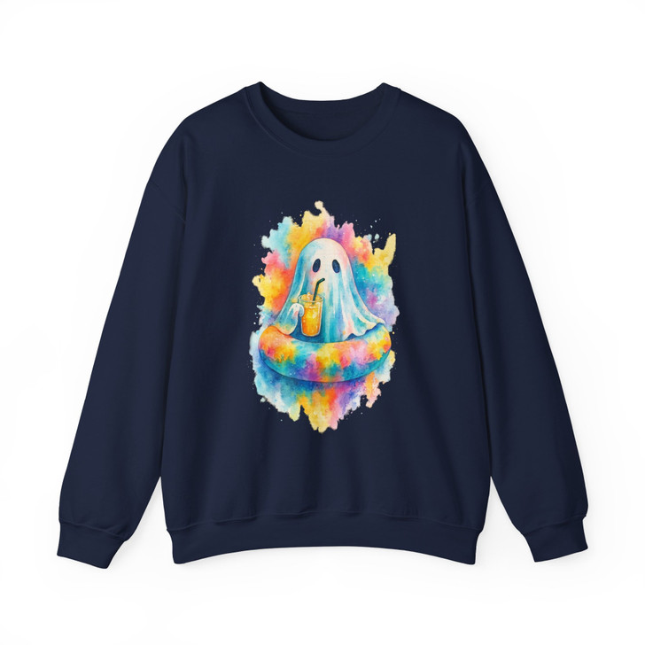 Summer Ghost Cute Spooky Watercolor Hot Ghoul Halloween Sweatshirt S-5XL