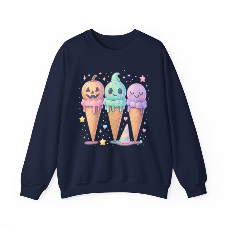 Halloween Popsicle Spooky Ice Cream Treats Fun Holiday Sweatshirt S-5XL