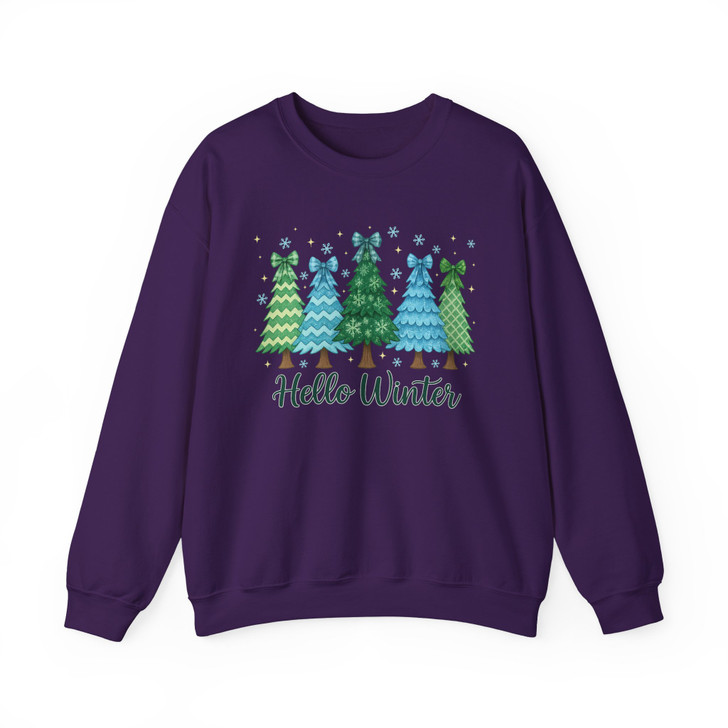 Hello Winter Retro Christmas Winter Sublimation Cozy Season Sweatshirt S-5XL