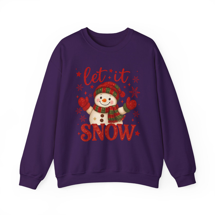 Let It Snow Snowman Winter Snowflakes Retro Christmas Sweatshirt S-5XL