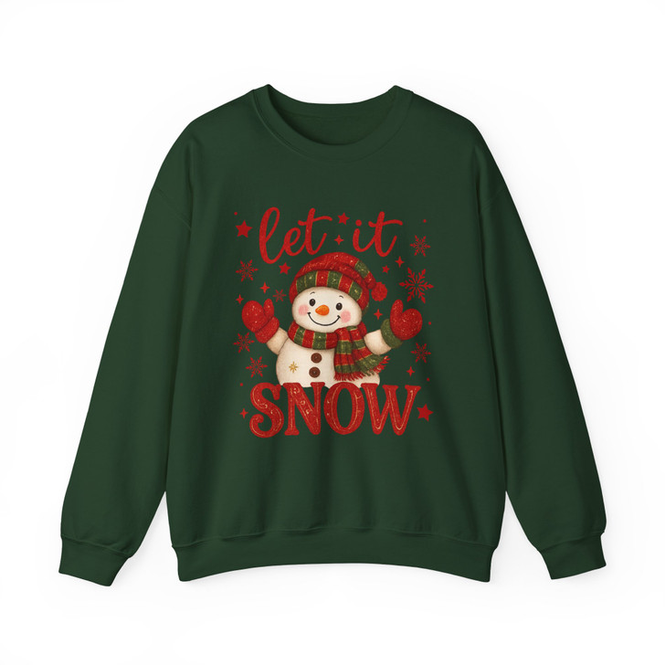 Let It Snow Snowman Winter Snowflakes Retro Christmas Sweatshirt S-5XL