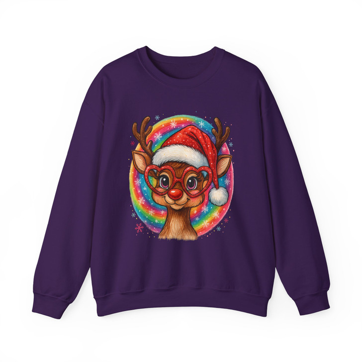 Christmas Reindeer Brushstroke Preppy Holiday Movies Sweatshirt S-5XL