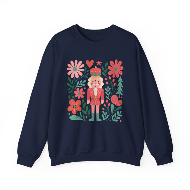 Boho Floral Nutcracker Holiday Christmas Preppy Festive Sweatshirt S-5XL