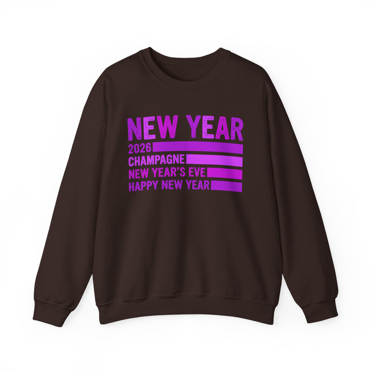 New Year 2026 Champagne NYE Party Crewneck Purple Graphic Sweatshirt S-5XL