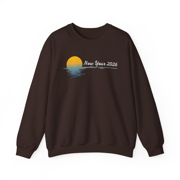 New Year 2026 Sunrise Beach Sunset NYE Aesthetic Holiday Sweatshirt S-5XL