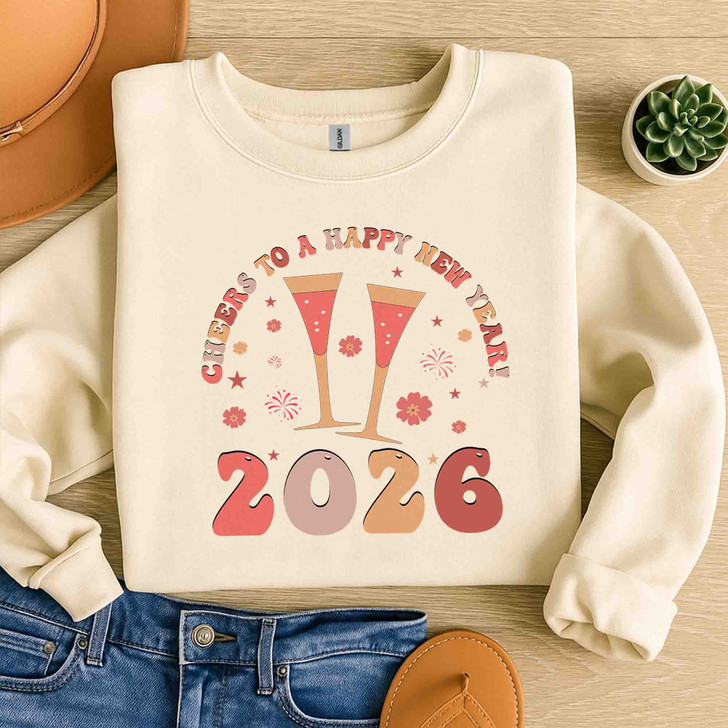 Cheers to 2026 New Year Champagne Toast Festive NYE Sweatshirt S-5XL