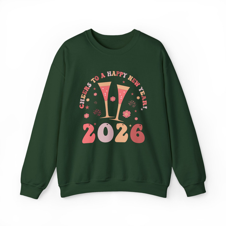 Cheers to 2026 New Year Champagne Toast Festive NYE Sweatshirt S-5XL