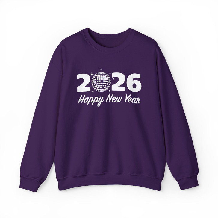 Happy New Year 2026 Disco Ball Retro Festive Sand NYE Sweatshirt S-5XL