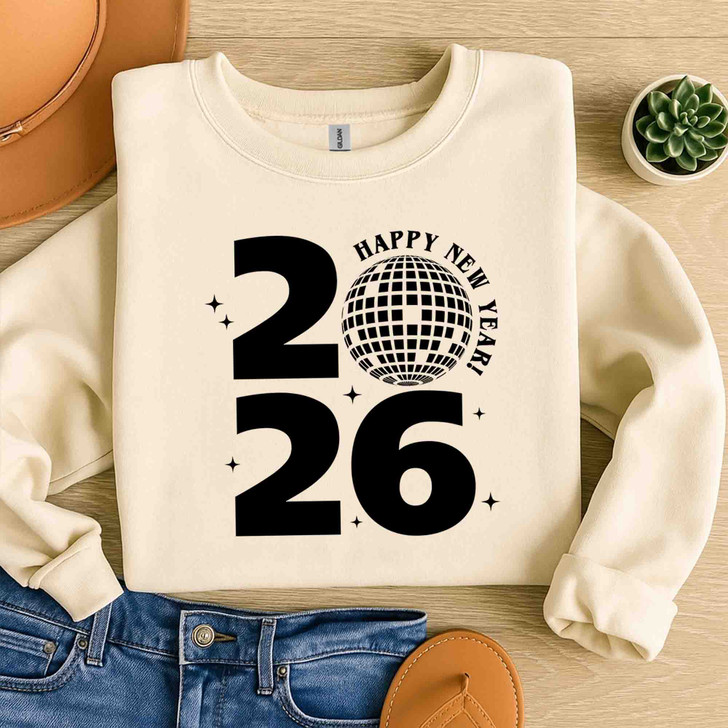 2026 Cheers Time Disco Ball New Year Adults And Kids Sweatshirt S-5XL
