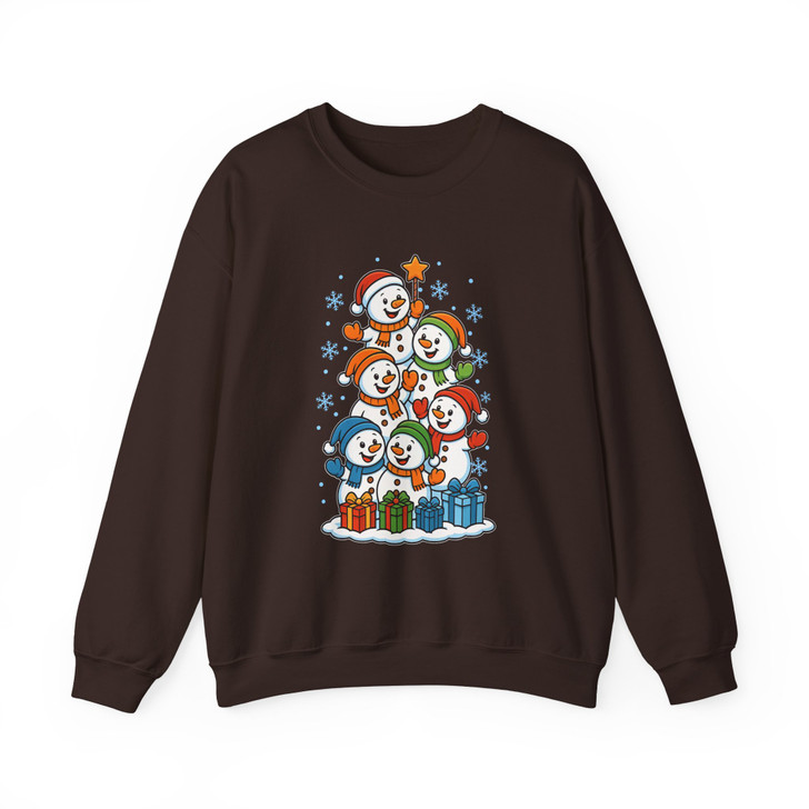 Festive Snowman Stack Cute Winter Wonderland Holiday Sweatshirt S-5XL