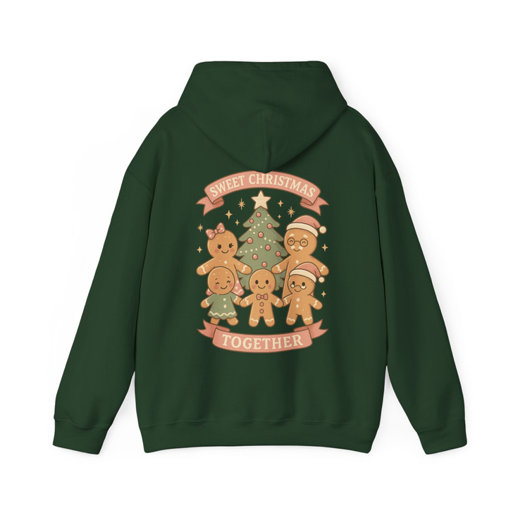 Sweet Christmas Together Gingerbread Family Holiday Crewneck Hoodie S-5XL